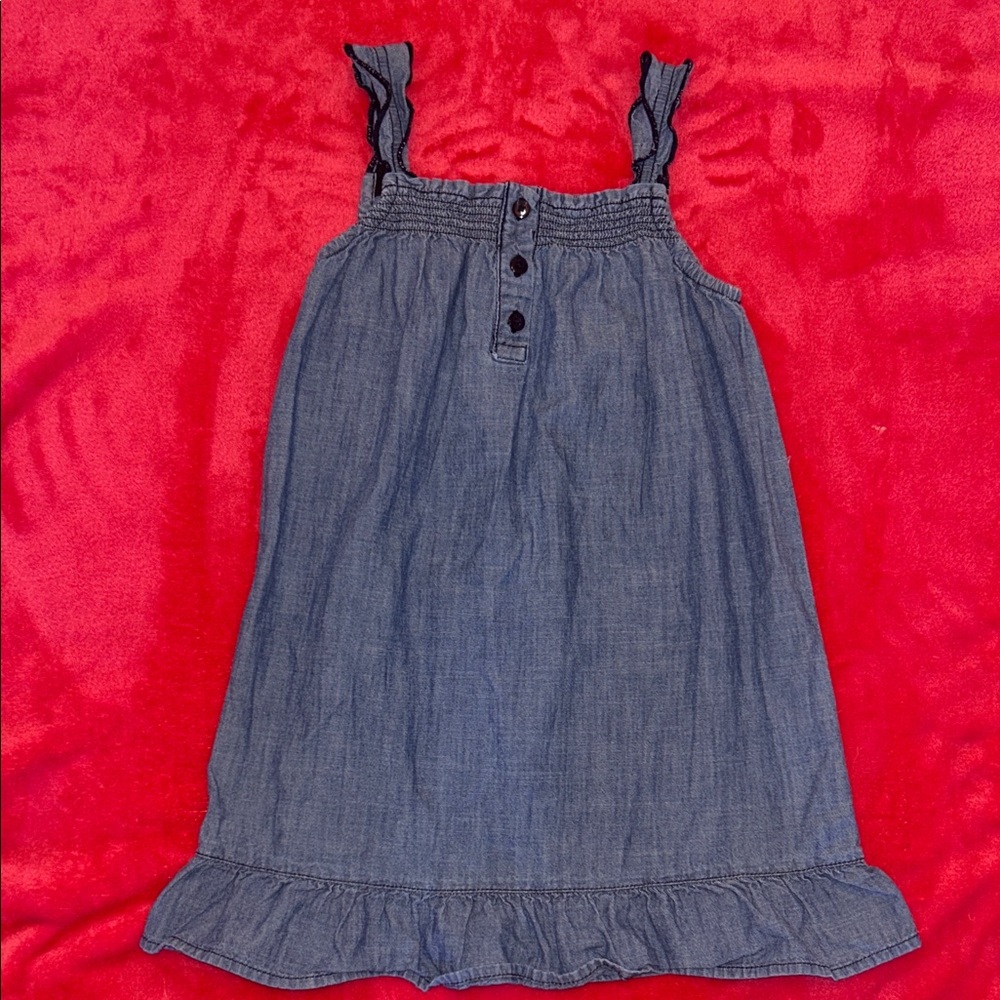 Baby Gap Denim Jumper with Ruffle Straps